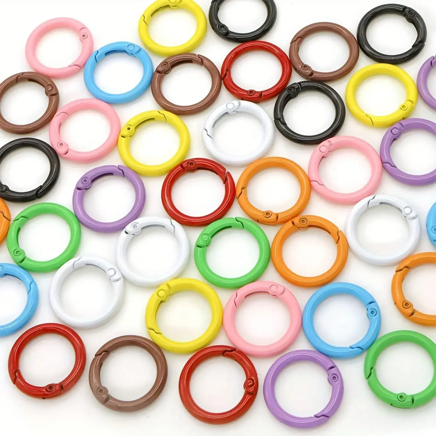 40 joints toriques à ressort en métal – Clips de porte-clés durables de 24 mm pour sacs et accessoires