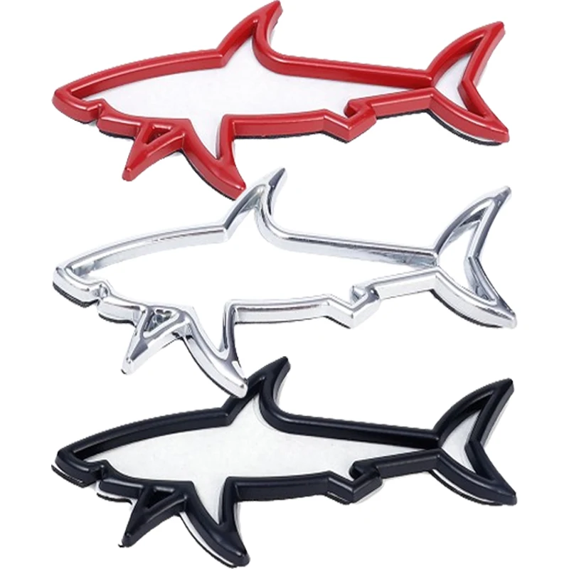 3D Metall Auto Styling Aufkleber Hohl Fisch Shark Emblem Abzeichen Aufkleber Autos Motorrad Computer Tankdeckel Zubehör Aufkleber