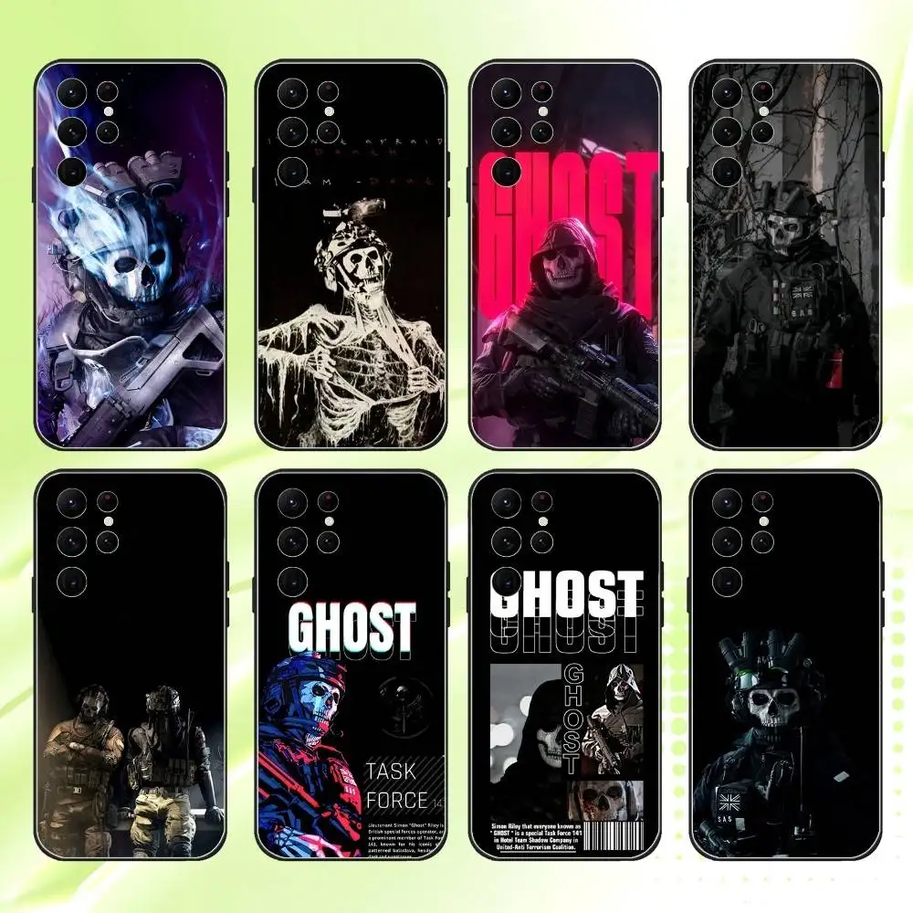 Ghost COD Call Of Duty Phone Case For Samsung S 25,24,23,22,30,21,10,9,Ultra,Plus,Lite,FE,4,5G Black Soft Case