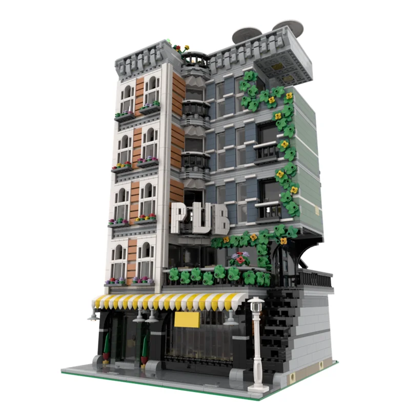 Moc قوالب بناء منزل حانة وحدات نموذج التكنولوجيا وحدات مدينة عرض الشارع لعبة المكعبات لتقوم بها بنفسك تجميع عيد الميلاد مجموعة الهدايا #2