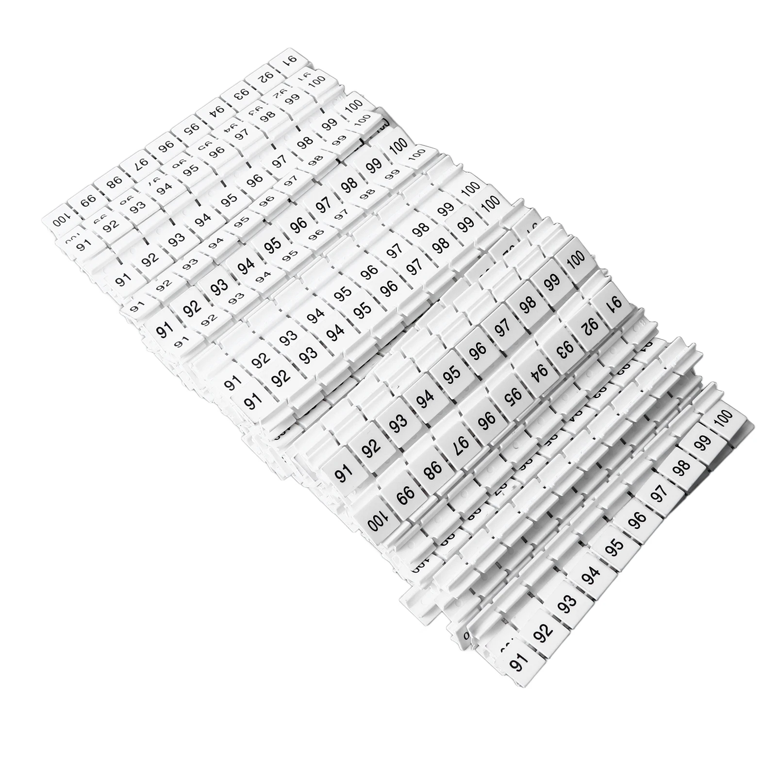 100Pcs Terminal Block Marking Label 91‑100 Nylon Easy Cutting Tag Marker Bar Strip for UK10N