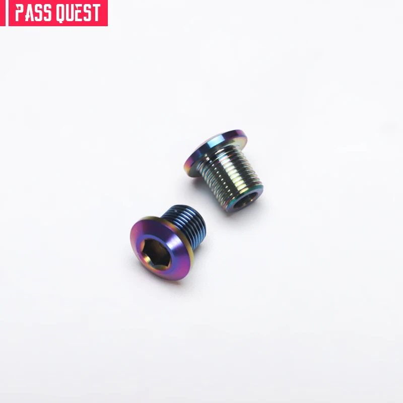 PASS QUEST-tornillos de aleación de titanio para cadena de bicicleta, tornillos extendidos de disco único y disco Doble