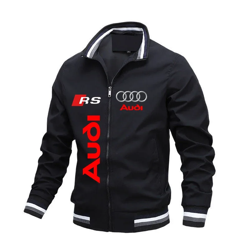 

Summer New Hot Sale Audi Car Logo Men's Jacket Fashion Brand Jacket High Quality Oversized Motorcycle Racing Jacket Breathable