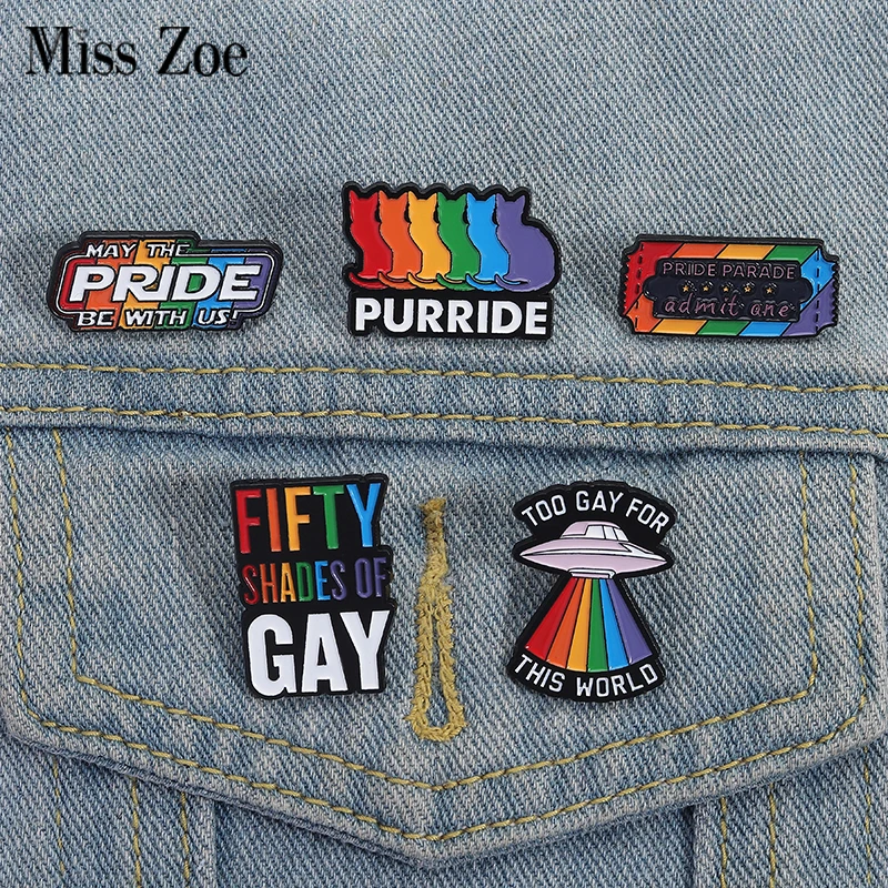Pride Month Enamel Pins Custom MAY THE PRIDE BE WITH US Brooches Lapel Badges Clothes Funny Jewelry Gift for Friends