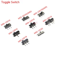 10PCS Slide Switch Micro-power TOGGLE switch 3Pin/6Pin/8Pin Dip/Smd Right Angle 2.0MM/2.54MM/3MM/4.7MM SS12D10/SS12D07/SS12D10