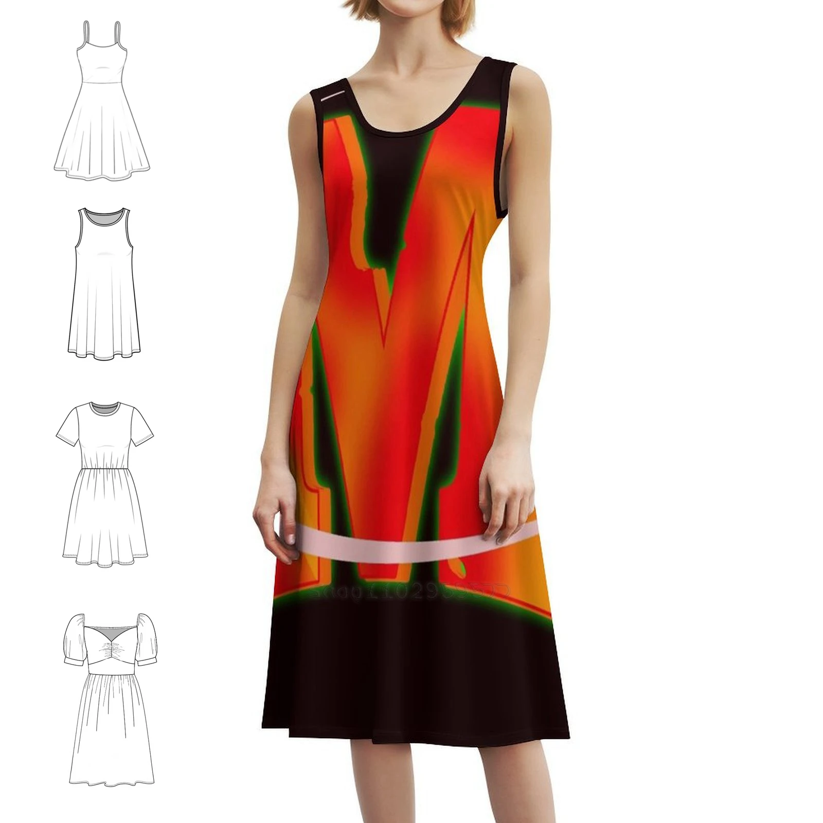 A Broken And Burnt Capital Letter M Sweetheart Neckline Dress Elegant Summer Party Dress For Women Big M Brocken M Letter M