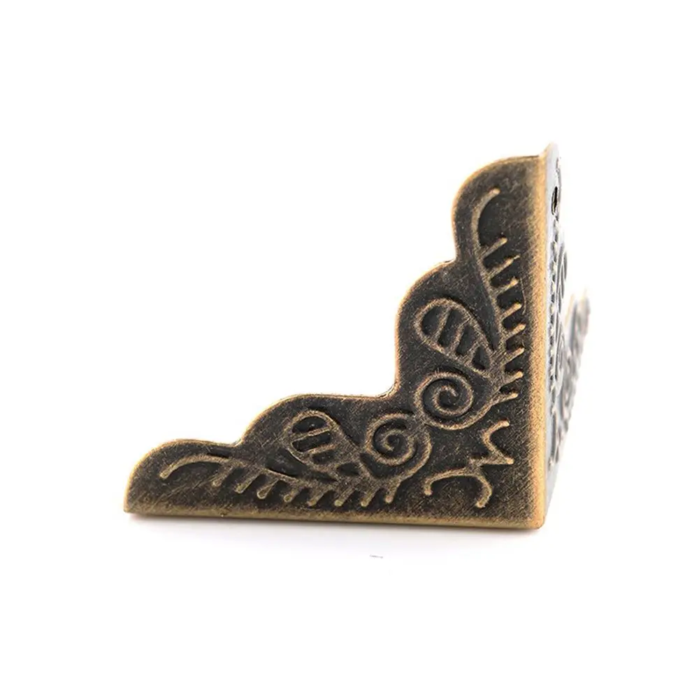10PCS DIY Embellishments Case Vintage Metal Carved Corner Brackets Box Decor Antique Bronze Corner Protector