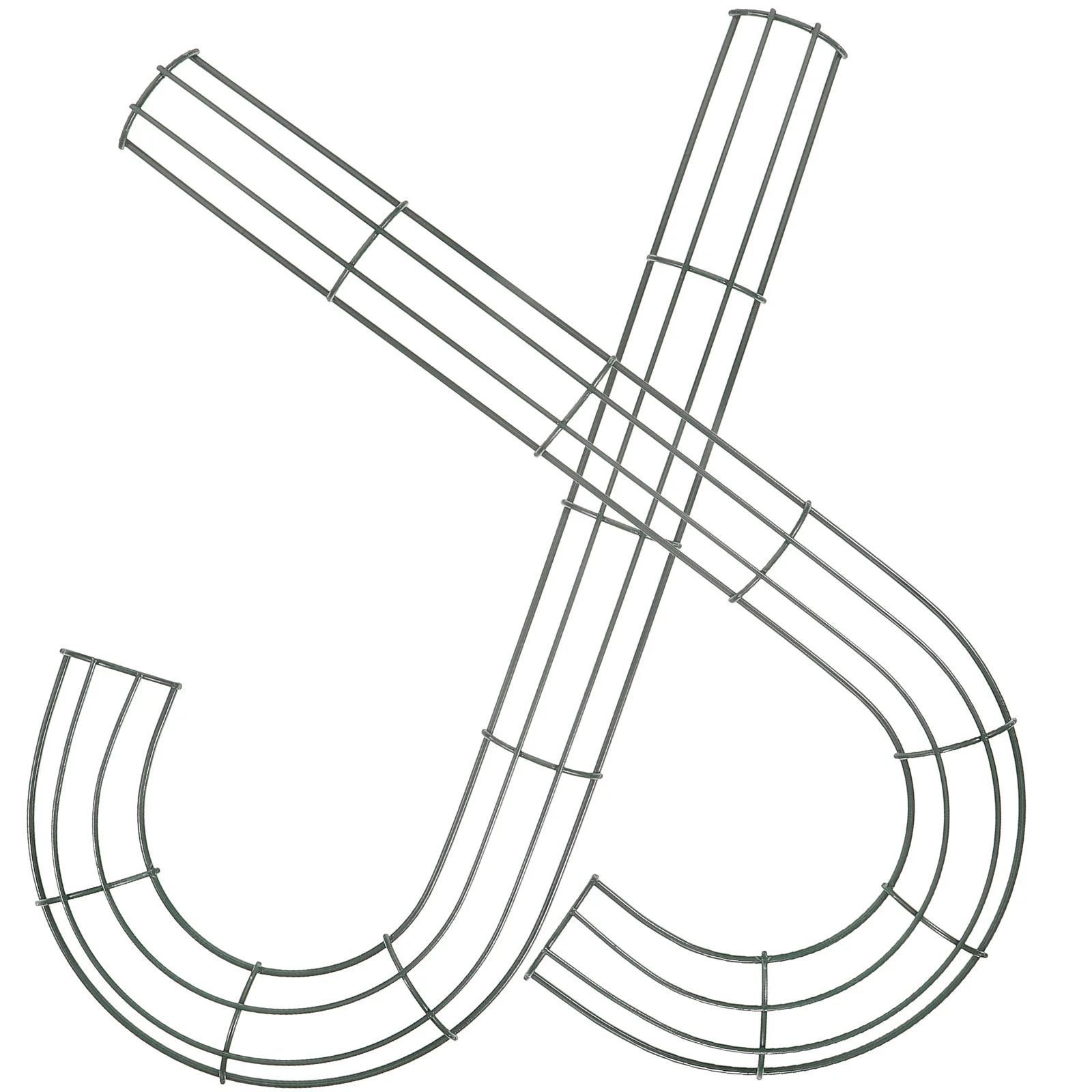 

2pcs Iron Frame Candy Cane Shape Metal Wire Ring For Christmas Diy Decor Party Craft Wire Wreath Ring Home Garden