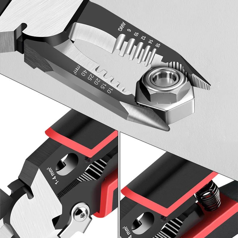 Nieuwe 8 Inch Draadstrippertang Krimptang Multifunctioneel 9 In 1 Elektrisch Handgereedschap Voor Elektriciens Draadsnijgereedschap