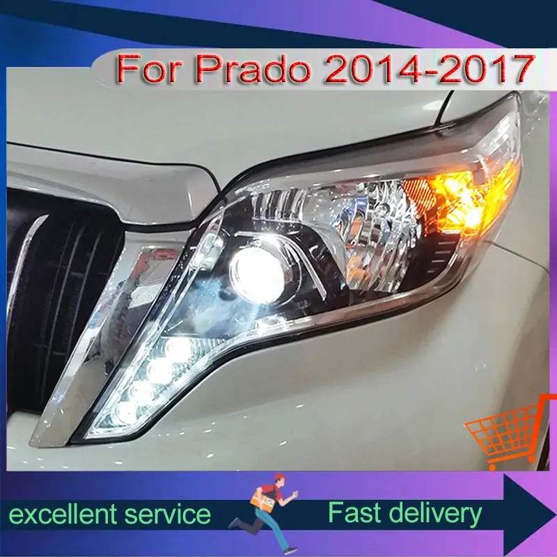 

Car For Toyota 2014-2017 Prado LC150 Headlight Upgrade DRL Front Lamp LED Dynamic Turn Signal Projector Lens Auto Accessories