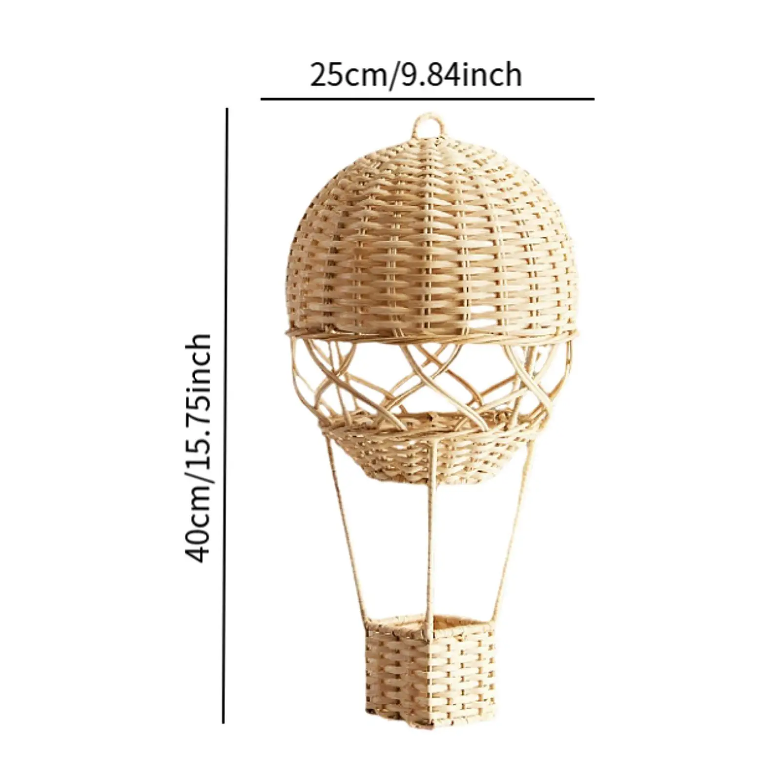 Woven Hot Air Balloon Weaving Balloon Decoration Woven Wall Hanging Rattan Hot Air Balloon for Party Nursery Dorm Room Kids Room