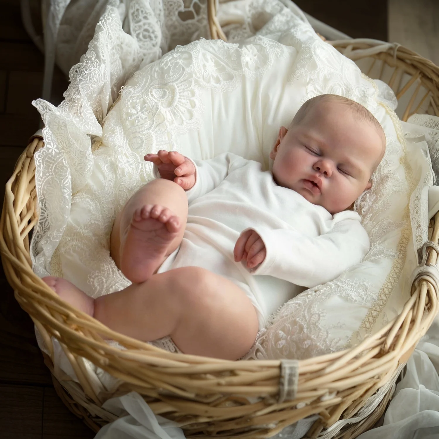 20 pulgadas piel 3D con venas visibles 50 CM Asleep Fat Reborn Baby Doll juguete para niña extremidades de vinilo cuerpo de tela regalo de cumpleaños realista