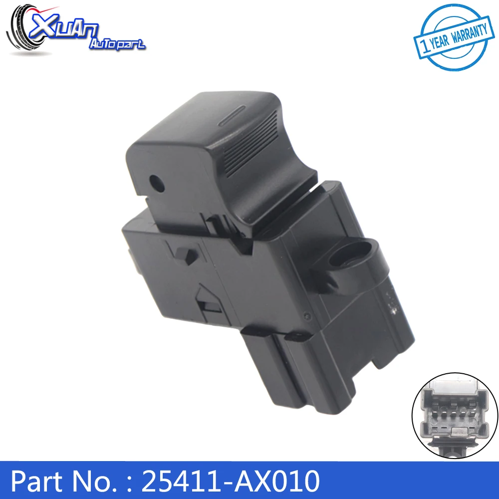 XUAN Passenger Car Power Window Control Switch Lifter Button 25411-AX010 For Nissan Tiida Rogue Versa Pathfinder Navara D40