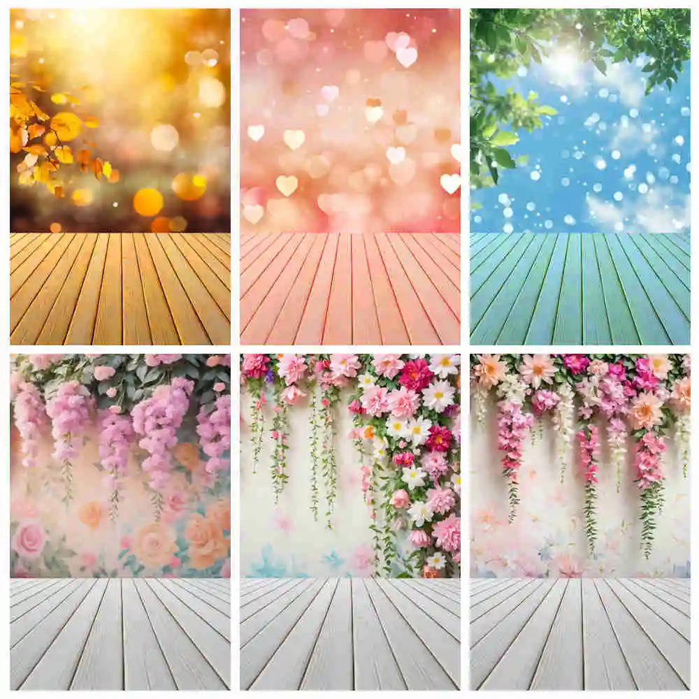 

MOON.QG Spring Floral Backdrop Baby Newborn Flower Wallpaper Props Birthday Photography Background Anniversary Wedding Bridal