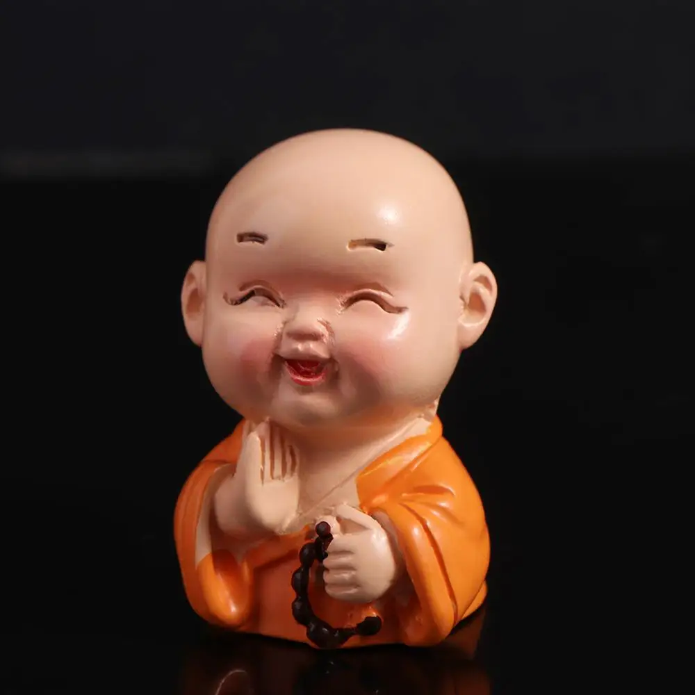 Cute Mini Buddha Figurine Resin DIY Buddha Ornaments Multiple Styles Exquisite Small Monk Sculpture