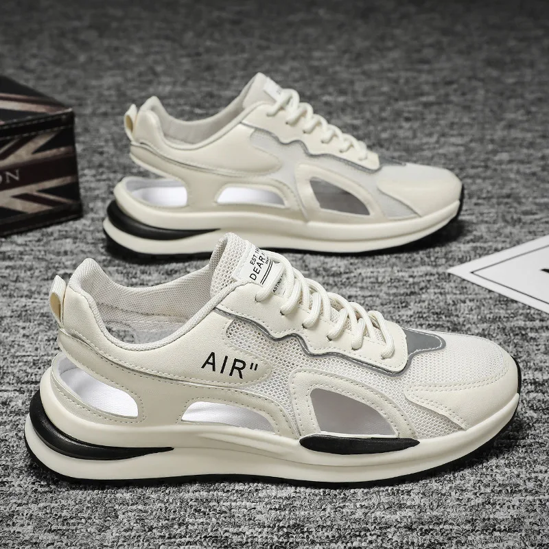 

Brand Men's Running Shoes Mesh Patchwork Man's Sneakers Summer New Breathable Beach Sandals Luxury Fashion Men Tennis Shoes 2025