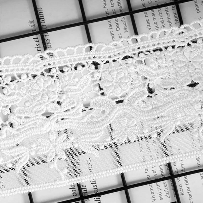 Double Edge Embroidery Lace for Crafts, Tulle Fabric, Sewing Ribbon Apparel, African Trimmings, New Lace for Needle Work