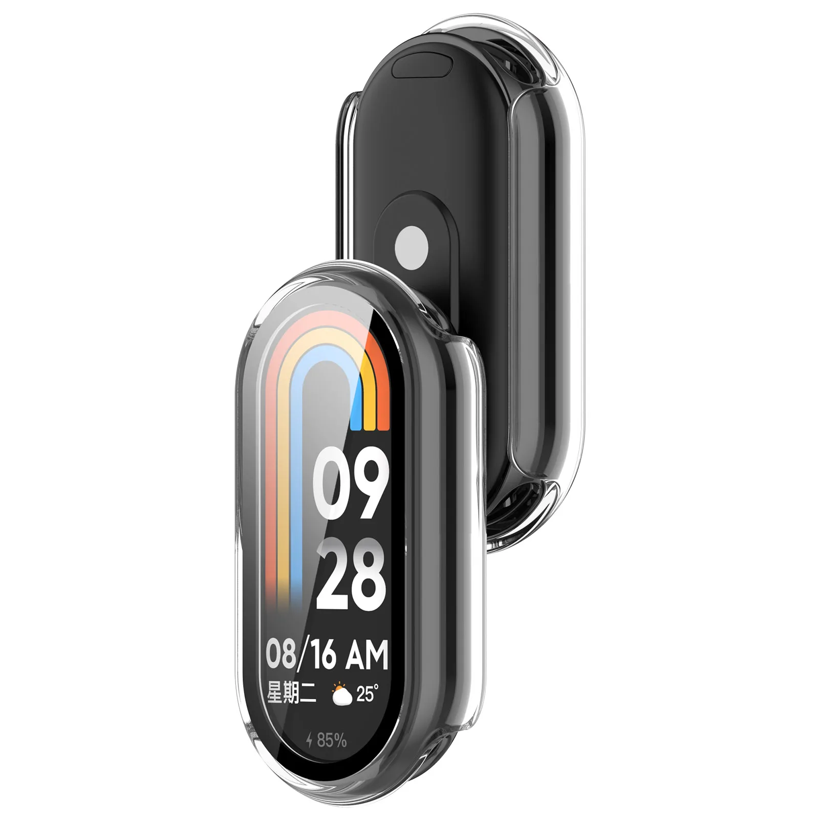 For Xiaomi Smart Band 9 Hard PC Case for Miband 9 / 8 Tempered Glass Screen Protector Protective Cover