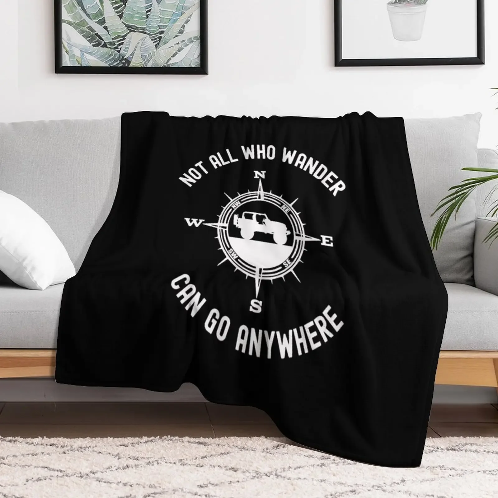 Offroad 4x4 Not All Who Wander Are Lost Overland Adventure Throw Blanket Tourist Decorative Sofa Blankets