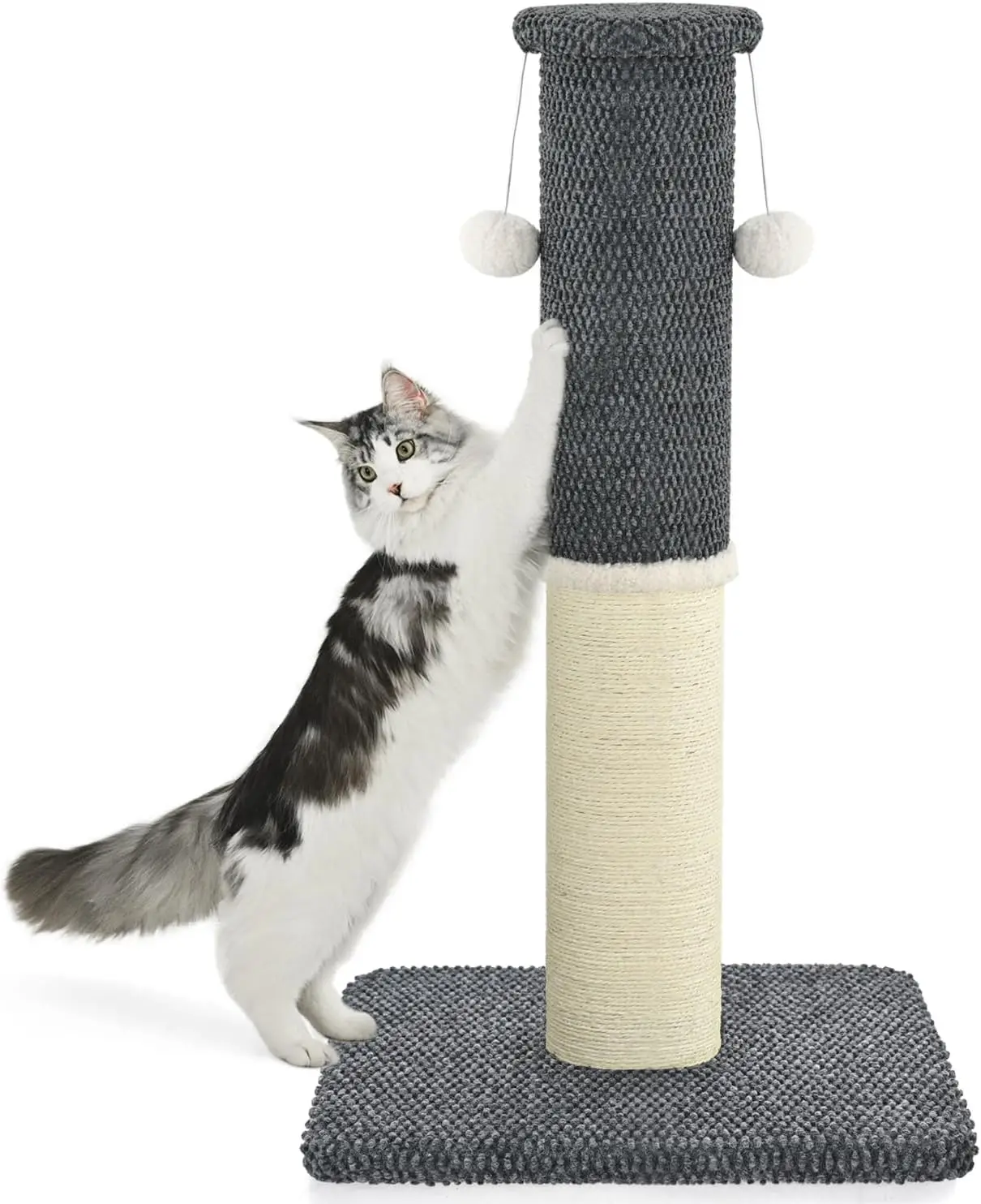 

Made4Pets Tall Cat Scratching Post, Heavy Duty and Thicker Scratching Posts for Indoor Cats Adults, 33" Natural Sisal Ca