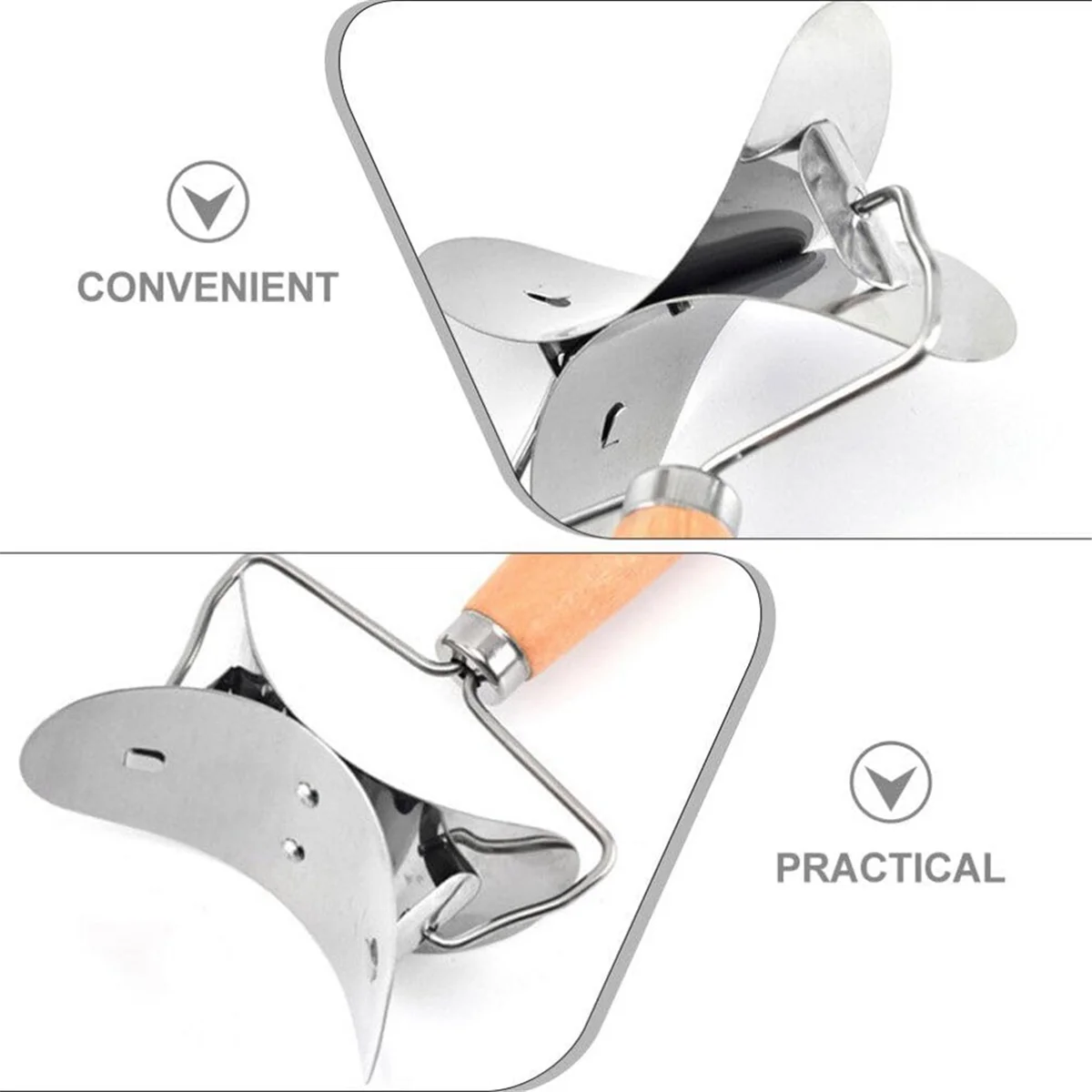 M09KStainless Stahl Knödel Wrapper Haut Teig Cutter Kreis Roller Ravioli Knödel Maker Cutter Gebäck Schneiden Werkzeug