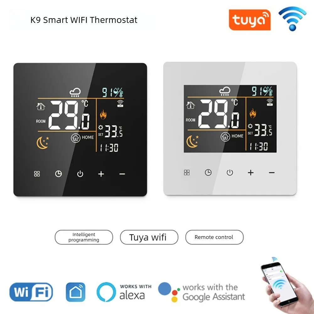 

AC90~240V K9 LCD 3A/16A/25A Tuya APP Smart Remote WiFi Thermostat for Electric Floor Heating/Water Floor Heating/Gas Boiler