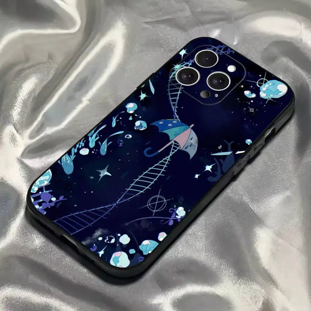 Tuyu اليابانية الموسيقى JPOP جراب هاتف آيفون 16,15,14,13,12,11,Pro,Max,Plus,X,XS,SE4,E,Mini,soft Black Case