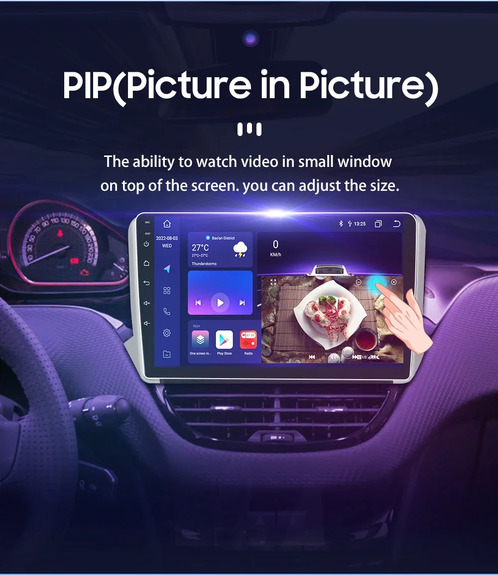 Hizpo Autoradio Carplay 4G 8581 AI Systeme Android Autoradio für Peugeot 208 2008 Serie 2012-2018 Multimedia Video Player GPS – Detail 33