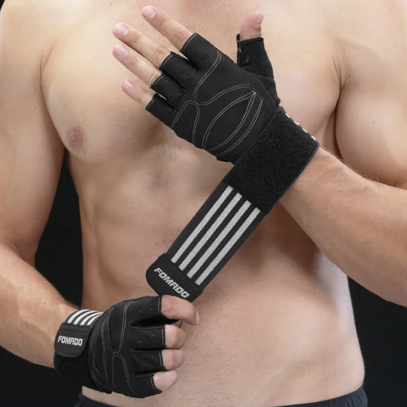 

Gym Protective Glove Men's Wrist Guard Equipment Training Half Finger Exercise Dumbbell Sports Women's Horizontal Bar Non-Slip A