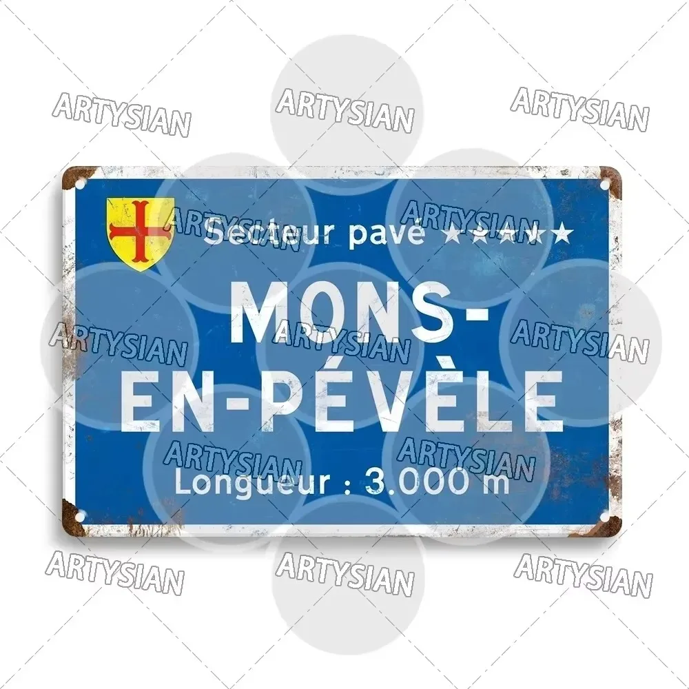 AliExpress HELLOYOUNG VintageVeloArty Tour de France Metal Plaque Wall Art – Cycling-Themed Decor Featuring Austria, Italy & Alpe d'Huez Signs