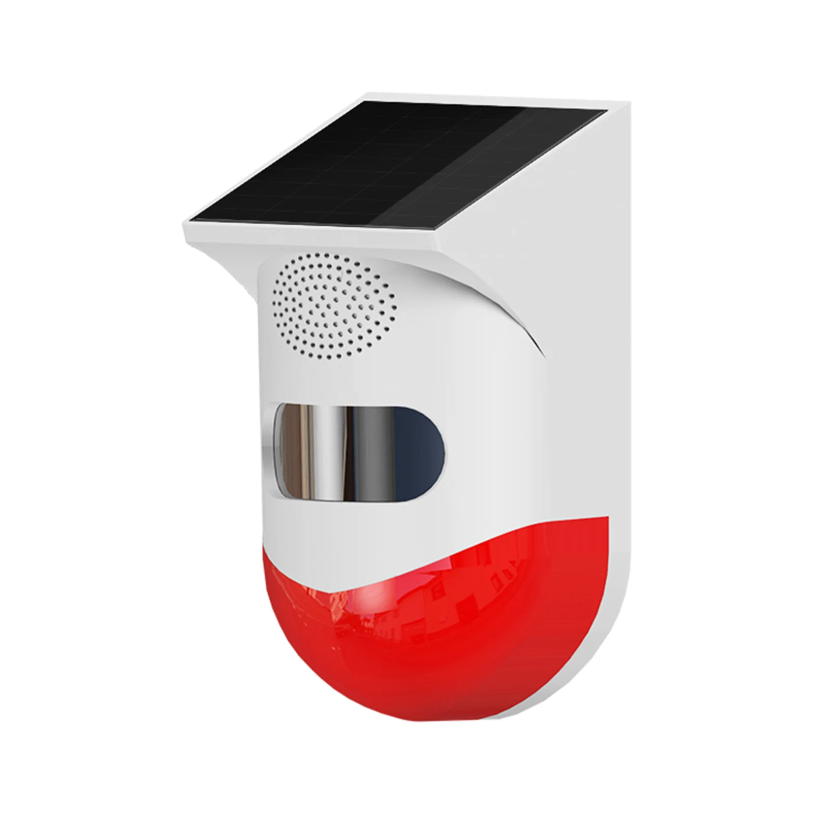 Solar Powered Solar Powered Wireless Independent Infrared Motion Sensor Detector Strobe Siren 120dB Alarm Waterproof PIR Sensor