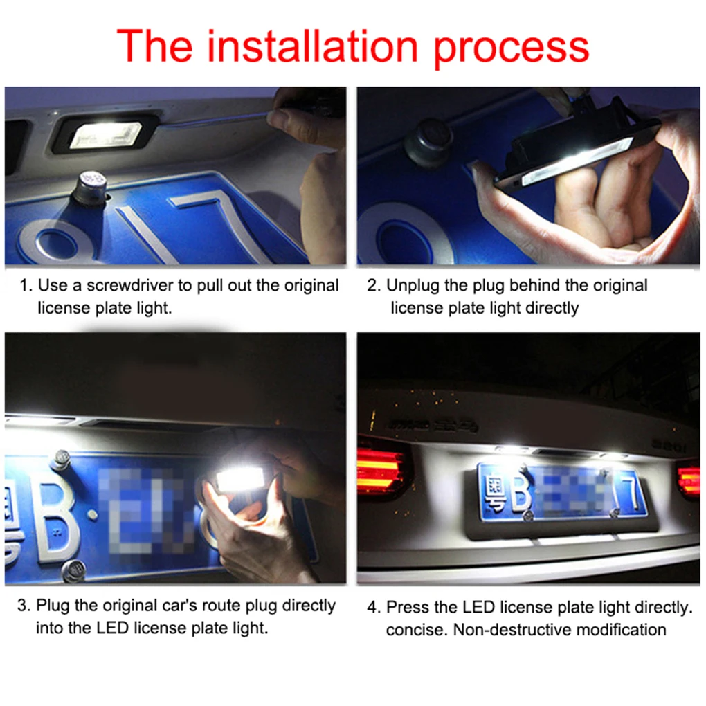 LED License Plate Light Car Universal Lamp Automobile Vehicle Fittings