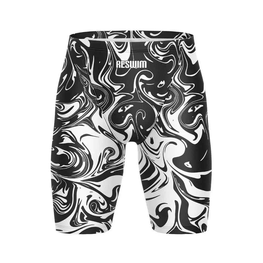 New Summer Swim Jammer Quick Dry Swimsuit Print Swimming Beach Tights Shorts Surfing Trunks Men's Swimwear Sports Training Pants