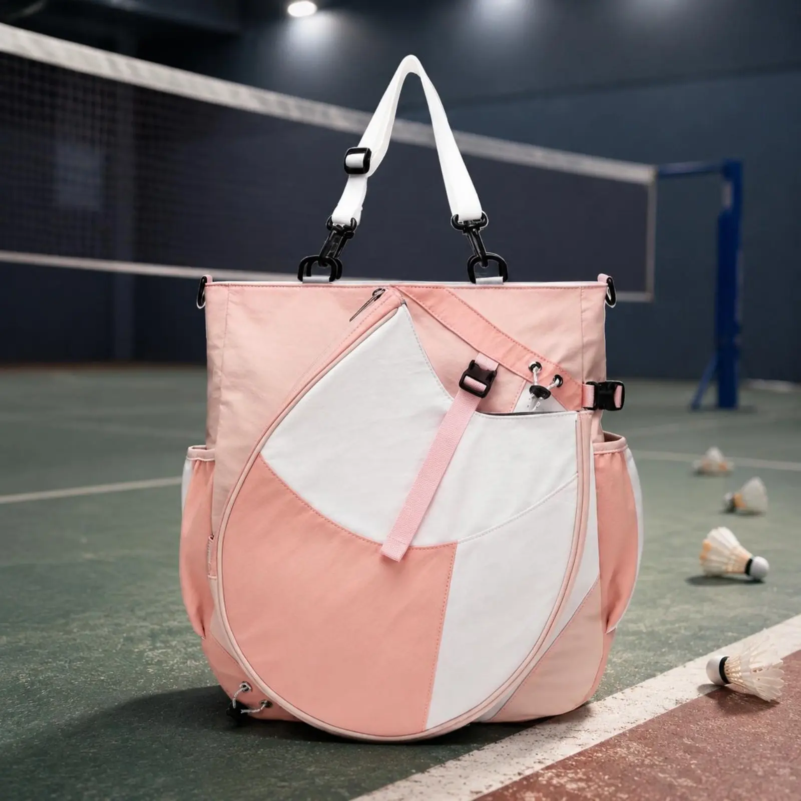 Badminton Racket Bag Multi-Pocket Design Badminton Bag Sports Duffle Detachable Strap Long-Lasting for Men, Gym