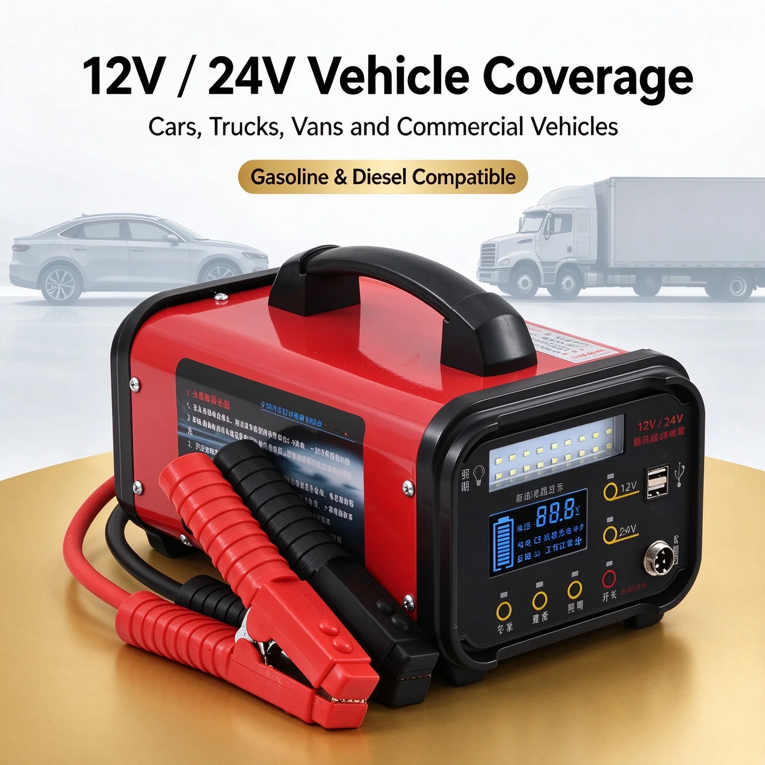 12v/24v Truck Jump Starter Car Battery Booster  Portable Car Power Bank Electric Recommended Device Lorry Emergency Power Sup