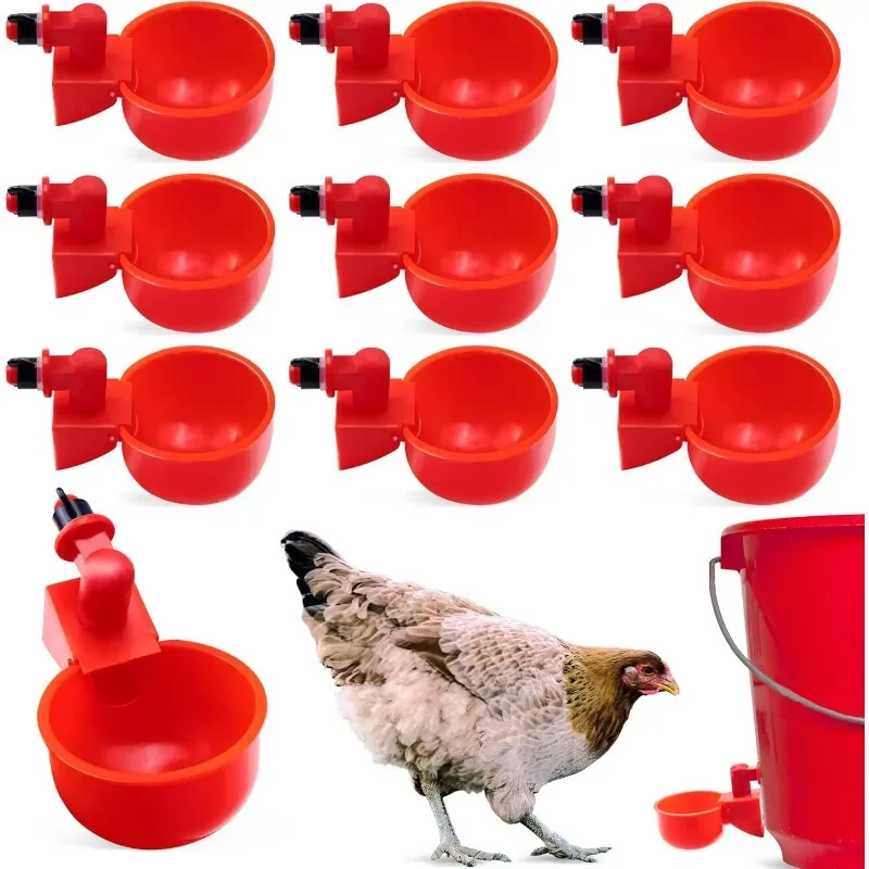Bebedero para pollos, dispensador automático de agua para aves de corral, bebedero para palomas y pollitos pequeños, dispensador de agua para gallinero, 10/20 piezas