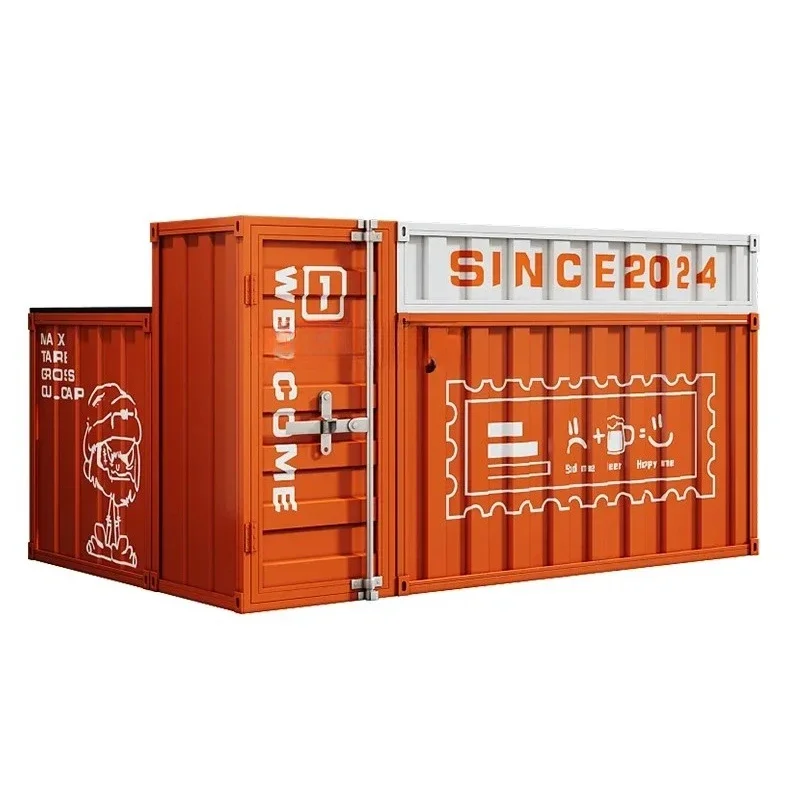 

Creative catering industrial style retro wrought iron container corner cashier reception bar