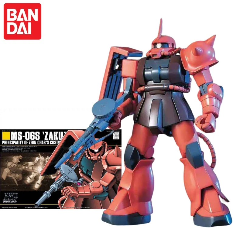 

Bandai Hguc 032 1/144 Ms-06S Zaku Char's Custom Red Zaku Сборная модель Крутой подарок Гараж Меха Воин Фигурка Развивающая игрушка