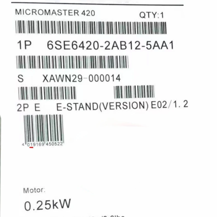 

New 6SE6420-2AB12-5AA1 200-240V+10/-10% 1AC 47-63Hz 6SE6 420-2AB12-5AA1 in Box 1 Year Warranty