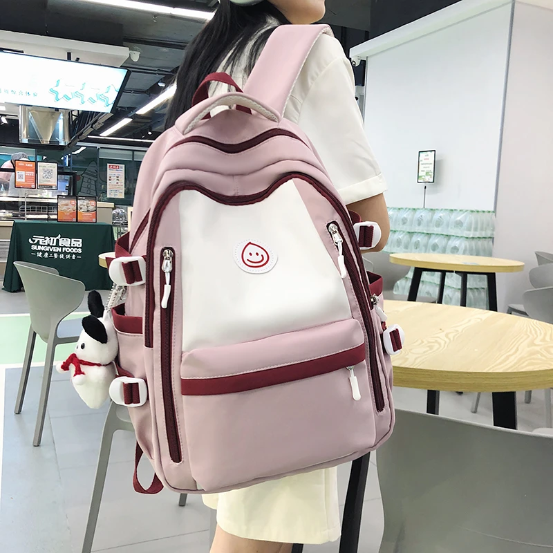 Fashion Girl Female Travel Cool High-Capacity School Bag Lady Trendy Book Bags Women Student Laptop College Backpack Teen Canvas