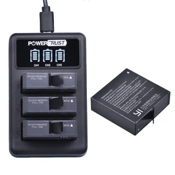 AZ16-1 Replacement Battery / LED 3-Channel USB Charger for Xiaomi Yi 2 4K/ yi lite/ YI 4K+ Action Camera