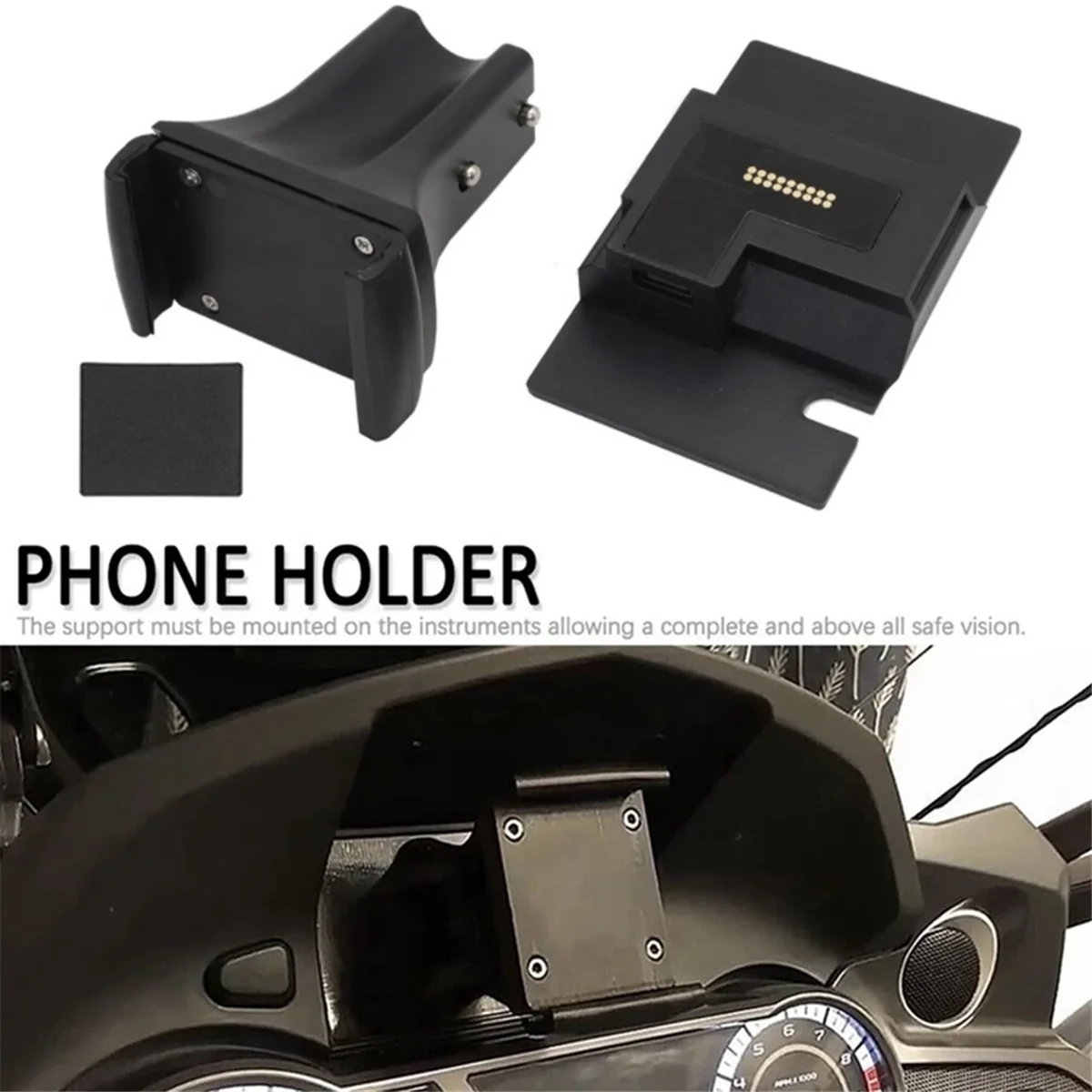 For BMW K1600B K1600GT K1600GTL Motorcycle GPS Phone Navigation Bracket USB Charger Holder Mount Stand