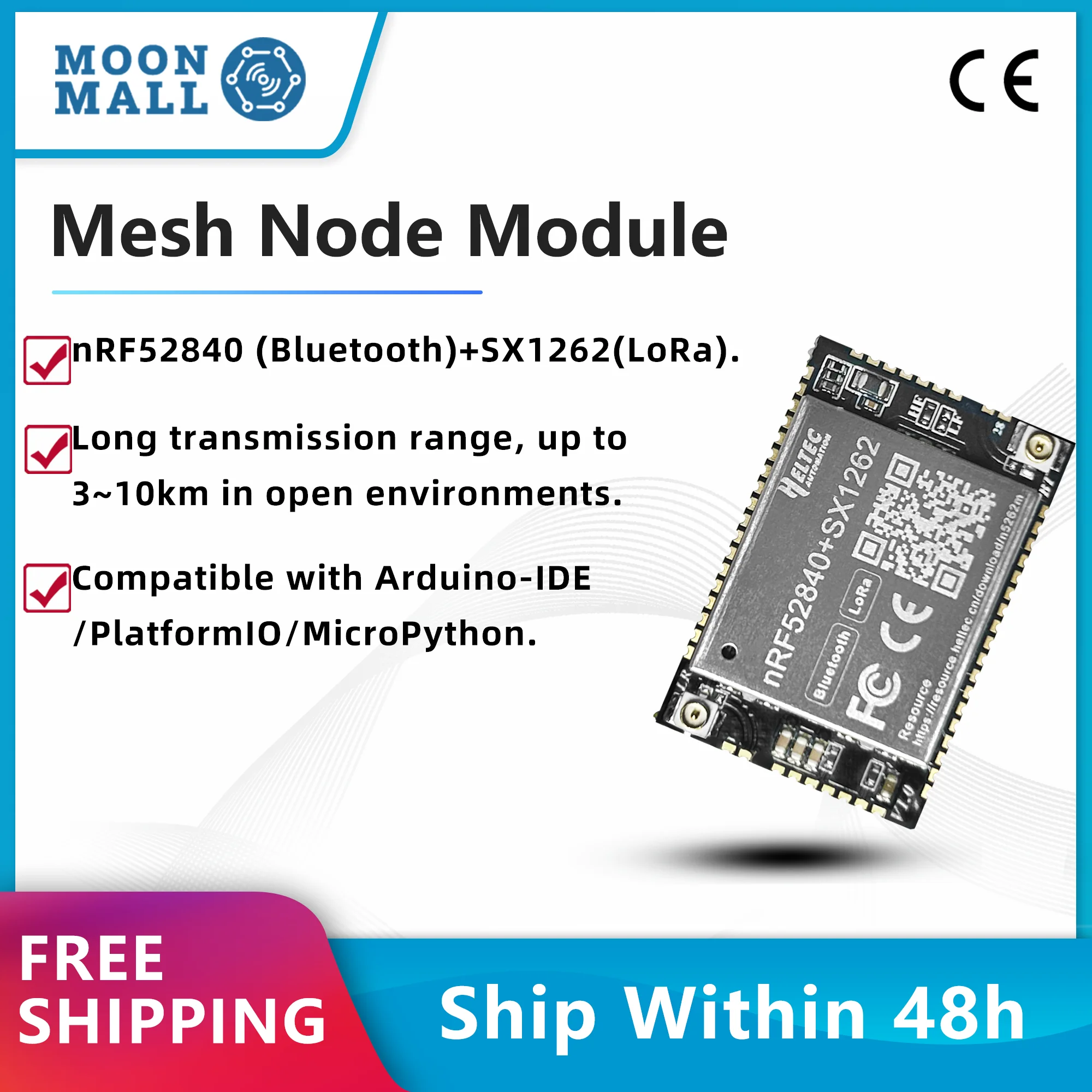 Heltec Meshtastic Tracker T114 Mesh Node Module LoRaWAN nRF52840 SX1262 LoRa BLE Arduino Low Power 3~10km Transmission Range IOT