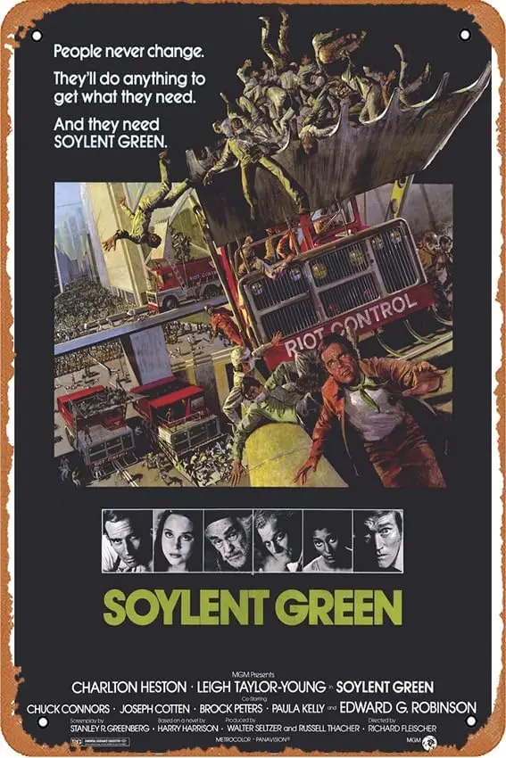 Soylent Green (1973) Poster Home Wll rt Decorton Retro Metl Tn Sgn 8x12 nch