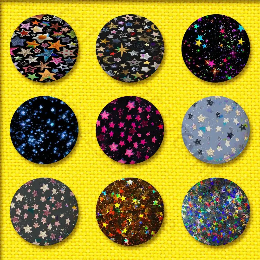 شارات نجمة ملونة 32 مللي متر 25 مللي متر 44 مللي متر 75 مللي متر 58 مللي متر دبوس مستدير قبعة بروش قبعة تذكارية تأثيري هدية زينة #1