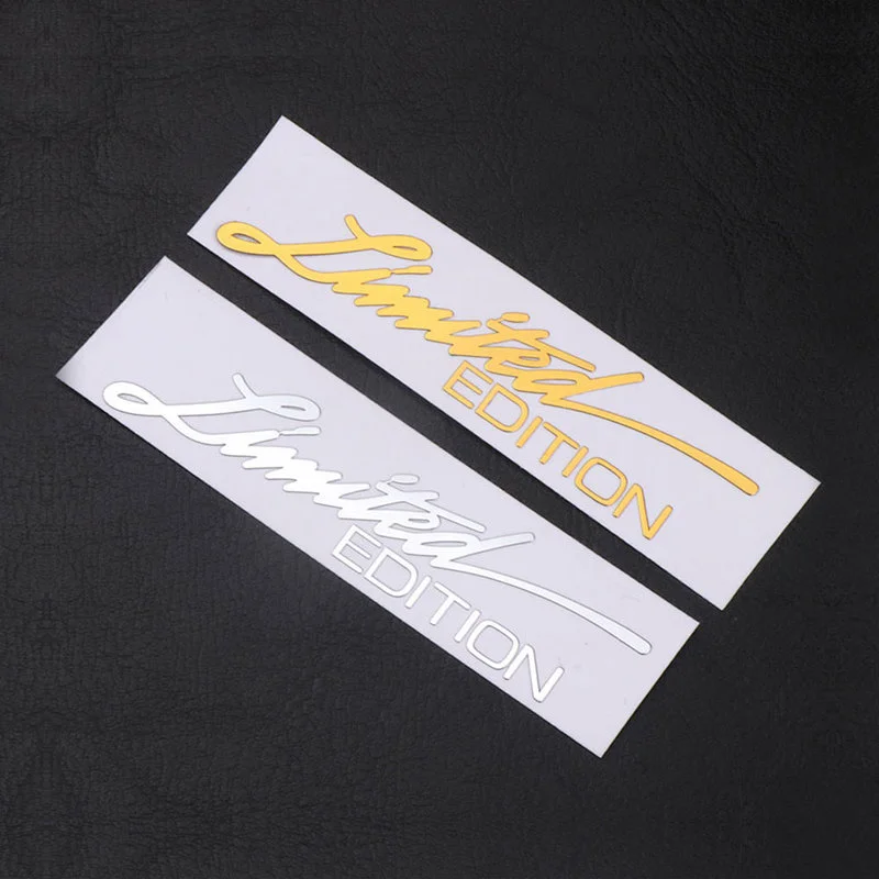 2pcs Limited Edition Emblem Metal Stickers Creative Car Body Door Window Laptop Phone 3D Decor Decal Gold/Silver Car Accessories