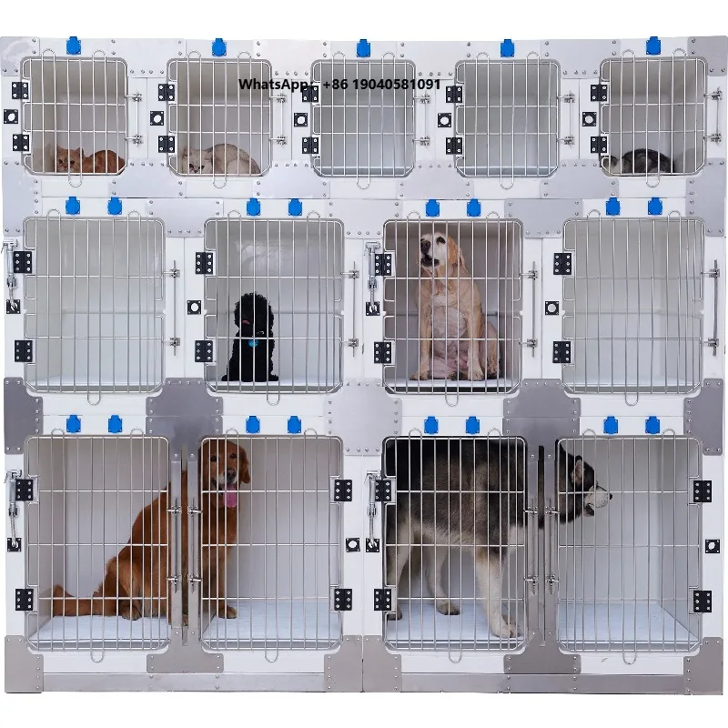 KA-510 New Fiberglass Cage Stainless Combination Pet Cage for Sale Animal Cages with Good Quality