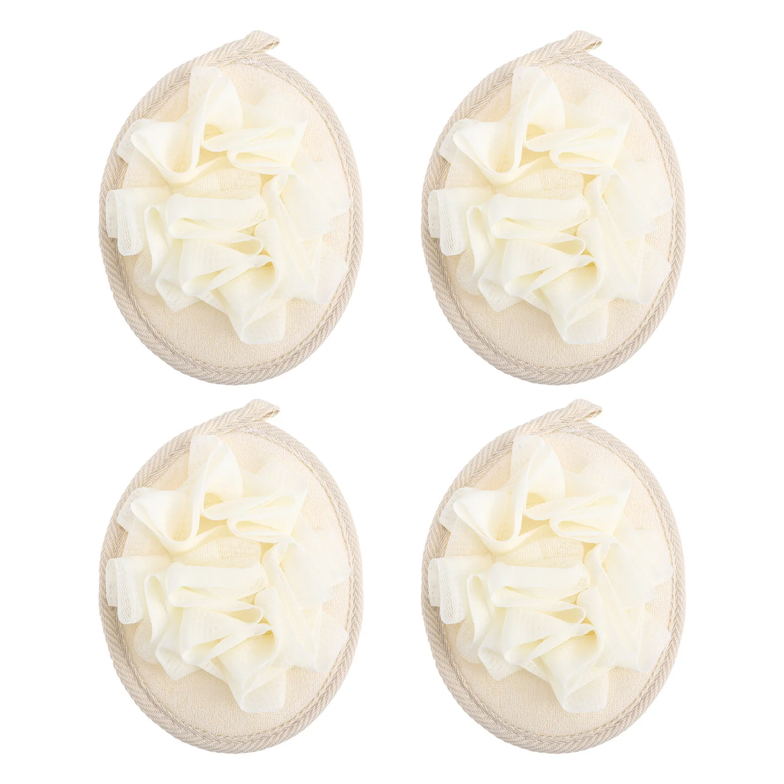 4 Esponjas de Ducha de Doble Cara, Esponjas Vegetales para Baño, para Espuma Abundante, Estimulación de la Piel, Circulación Sanguínea, Esponja de Baño, Exfoliante de Ducha