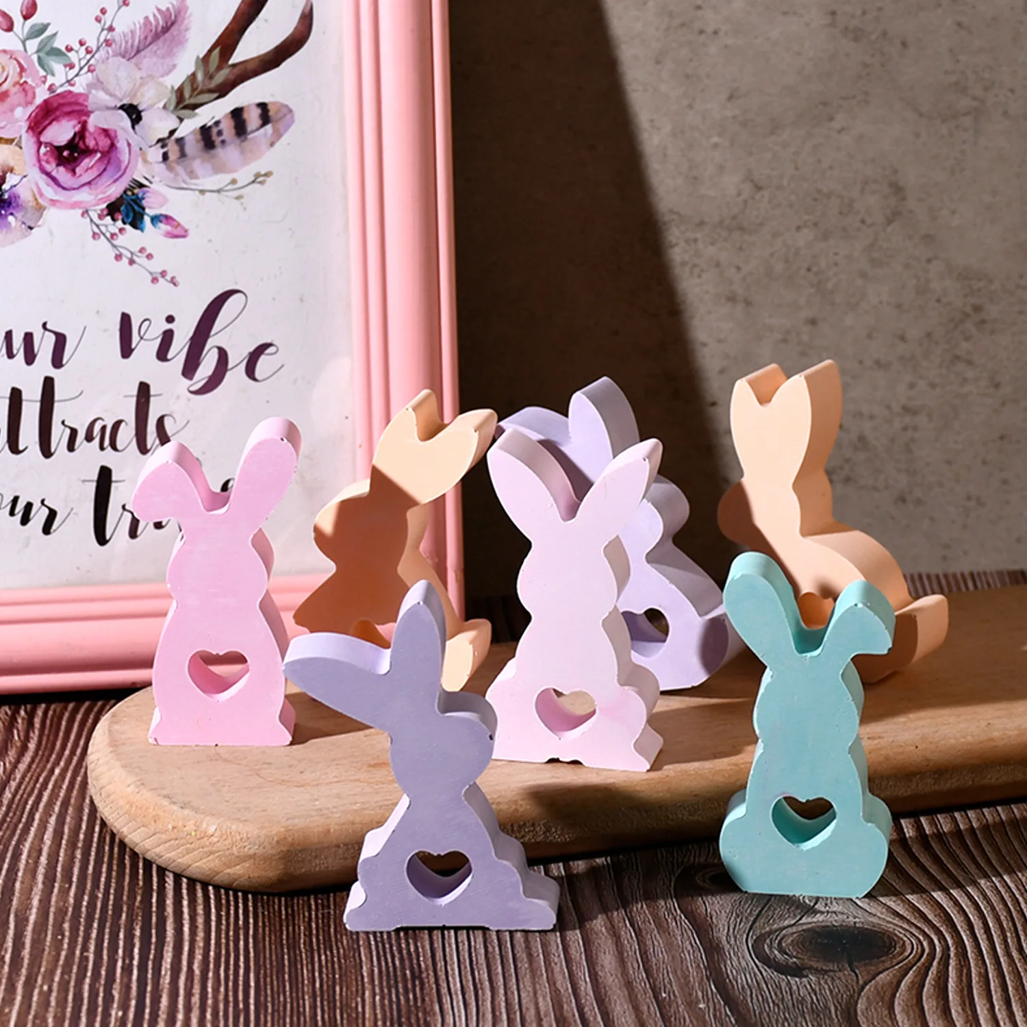 

7-Cavity Easter Bunny & Heart Silicone Mold - Reusable for Resin, Candle Making and Crafts