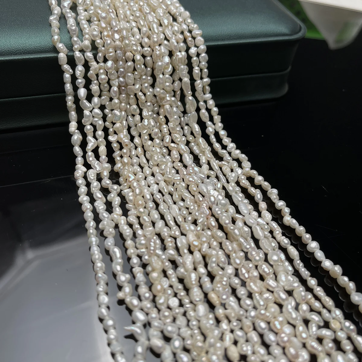 3-4 مللي متر 4-5 مللي متر بشكل غير منتظم لؤلؤ المياه العذبة الطبيعية ستراند الخرز لصنع المجوهرات DIY بها بنفسك النساء قلادة سوار إكسسوارات